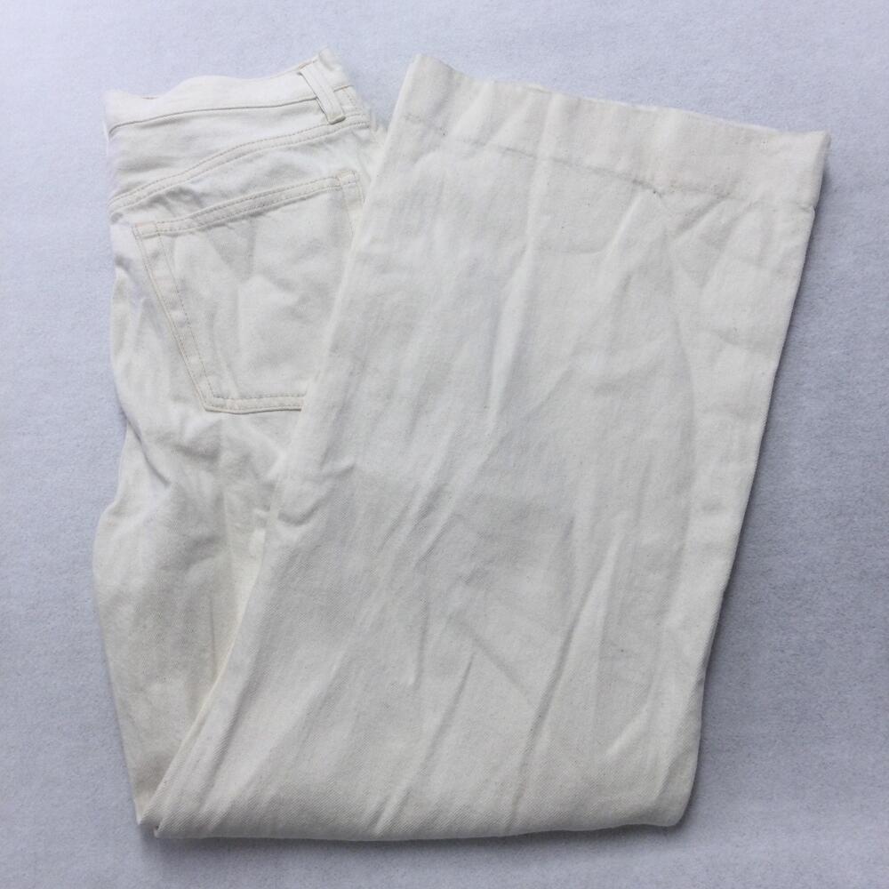 Everlane Wide-Leg Jeans Womens 28 White Ecru High Rise Relaxed Denim 28x30